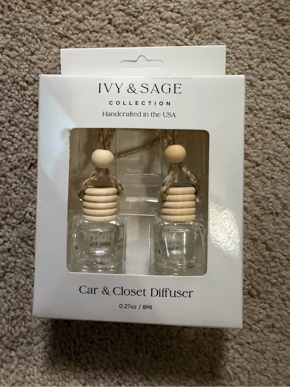 Ivy & Sage Car & Closet Diffuser Set - Natural Wood